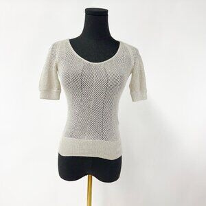 ARMANI EXCHANGE SMALL SHEER KNIT TOP T SHIRT